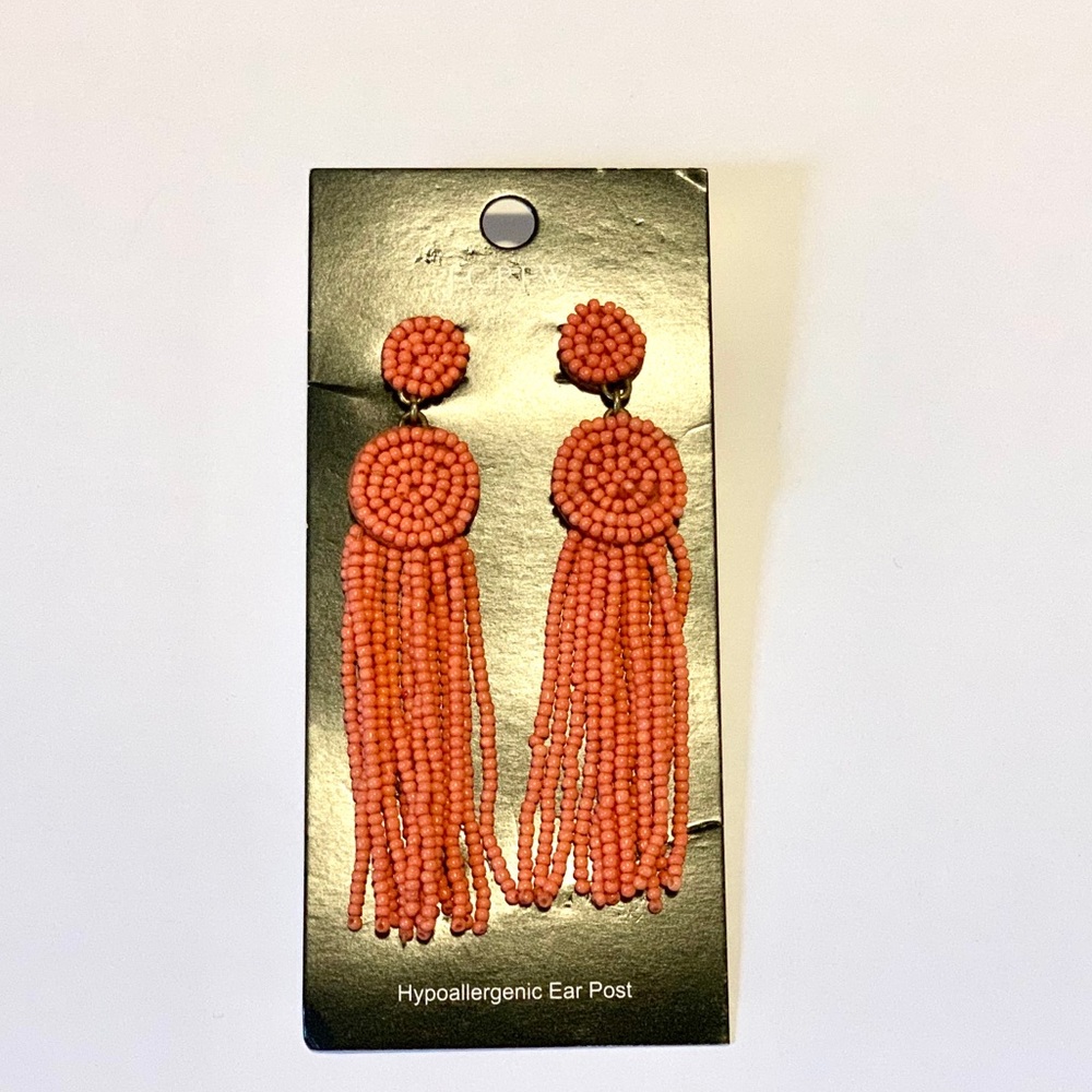 *NWT* J Crew Statement Beaded Tassel Earrings